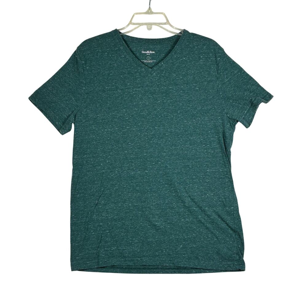 Goodfellow & Co Mens Green V-Neck Standard Fit T-Shirt Size Medium
